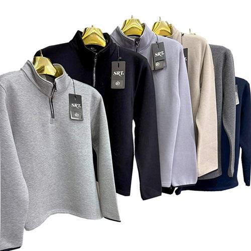 Srt Ü 4844 Erkek 3 İp Yarım Fermuarlı Nakışlı Yakalı Sweat S-2XL
