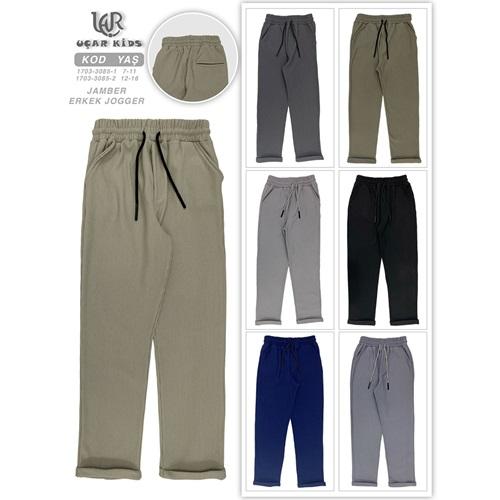 Uçar 3085-2 Erkek Çocuk Şardonlu Arka Cepli Jager Duble Paça Eşofman Alt 12-16 Yaş