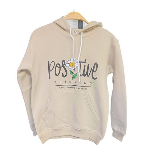 Kardeşler Lıfe Kız Çocuk 3 İplik Kapşonlu Positive Baskılı Sweat 5-8 Yaş
