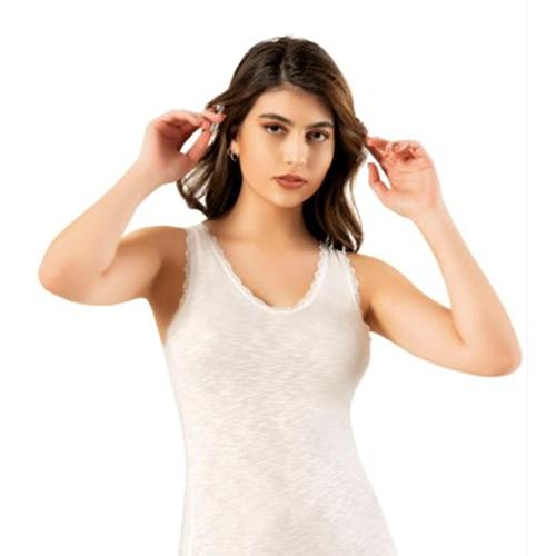 Defnem 5230 Bayan Battal Filamlı Dantelli Geniş Askılı Atlet