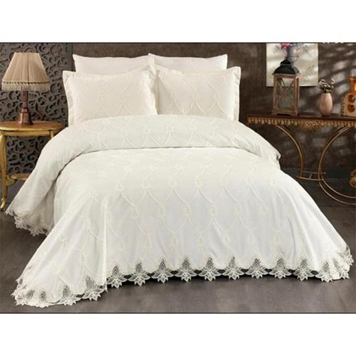 Kasso Home Krc2012 Lale Çift Kişilik 6 Parça Pike Takım Seti 245X 255 CM