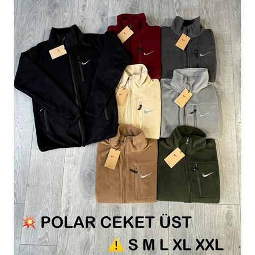 Atrax A-174 Erkek Polar Nıke Nakışlı Dik Yaka Fermuarlı Sweat S-2XL