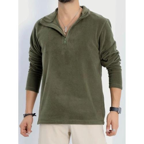 Srt P 4877 Erkek Polar Yarım Fermuarlı Nakışlı Yakalı Sweat S-2XL