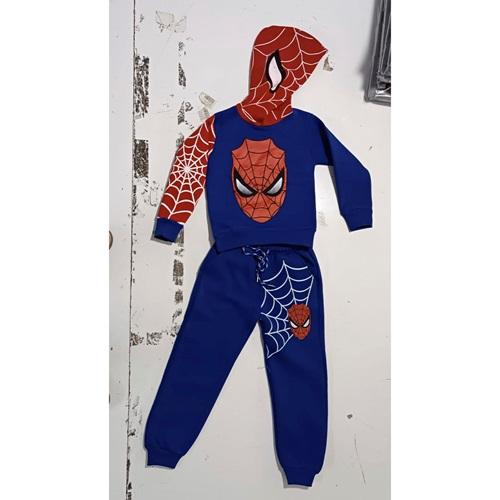 Spıderman 7552 Erkek Çocuk 3 İp Örümcek Adam Baskılı Kapşonlu Takım 7-10 Yaş
