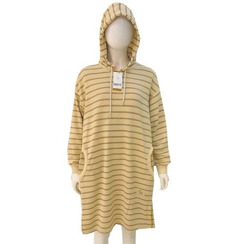 Sümeyye Bayan Penye Çizgili Kapşonlu Uzun Boy Sweat S-XL (4 Lü)