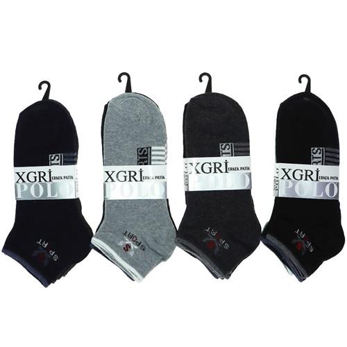 XGri Polo E-3 Erkek Likralı Patik Çorap