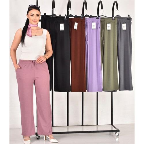 Elit Lıfe 39 Bayan Battal Burgu Kumaş Geniş Paçalı Eşofman Alt 2XL-6XL