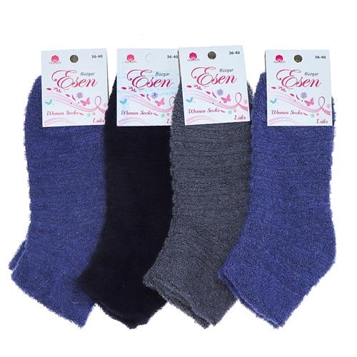 Esen 1643 Bayan Likralı Ters Havlu Patik Çorap