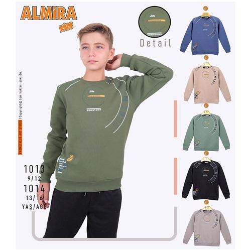 Almira Kids 1014 Erkek Çocuk 3 İp Stay Positive Baskılı Sıfır Yaka Sweat 13-16 Yaş
