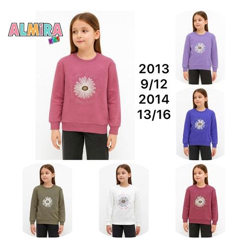 Almira Kids 2013 Kız Çocuk 3 İp Today Is A Good Nakışlı Sıfır Yaka Sweat 9-12 Yaş