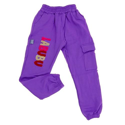 İbocan Kız Çocuk Penye Labuba Nakışlı Paça Lastıklı Tayt 9-12 Yaş (4 Lü)