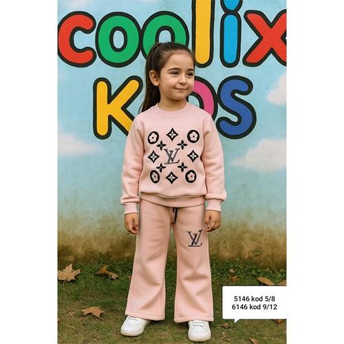 Coolix 6146 Kız Çocuk 3 İp Çicek Baskılı 2 li Takım 9-12 Yaş