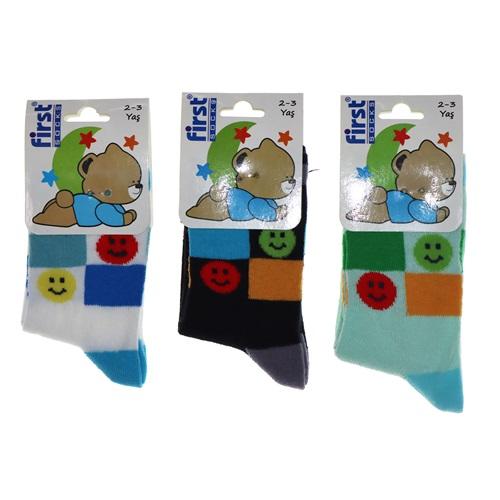First Desenli Mevsimlik Erkek Bebe Soket Çorap