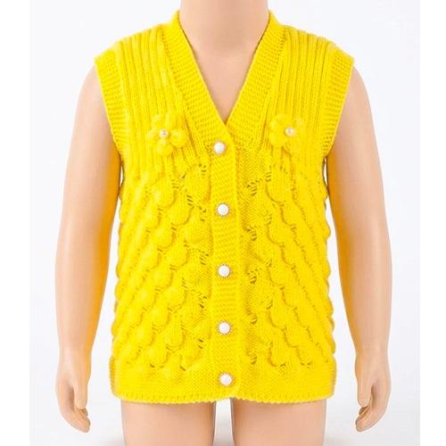 Eif Trend Triko Bebe Simli İncili Çiçekli Yelek 1-2 Yaş