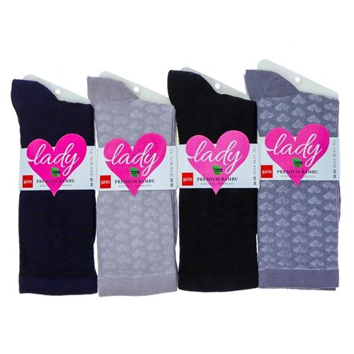 Şirin Lady 4450 Bayan Bambu Dikişsiz Desenli Likralı Soket Çorap
