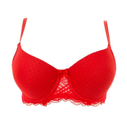 DP De Pier 4041 Bayan Dolgulu Yağmur Desenlı Kol Dantelli Sütyen 75-90 - Kırmızı - 75-80-85-90 - 40317-Kırmızı-75-80-85-90