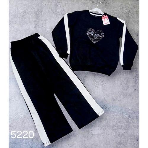 Alfa Kids 5220 Kız Çocuk 2 İp Brade Kalpli Nakışlı Takım 11-14 Yaş