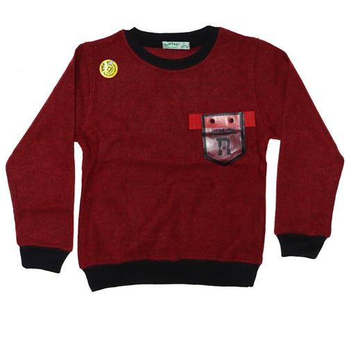 BTS427 Erkek Plastik Cep Model Selanik Sweatshirt 3-7 Yaş