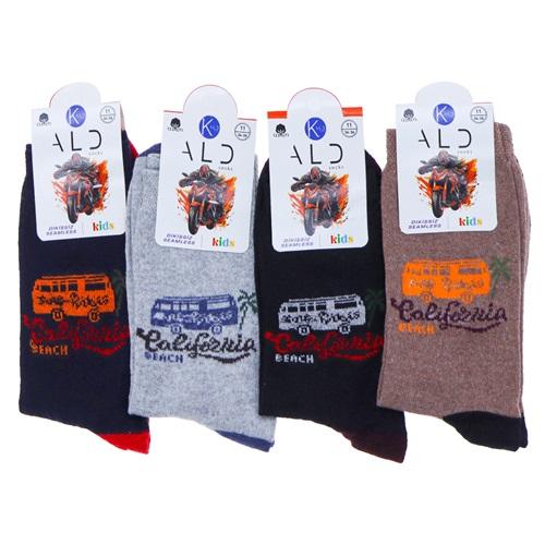 Kald 8911 Erkek Çocuk Kompak Cotton Dikşsiz Soket Çorap - 40942-Karışık Renk -9-10 YAŞ