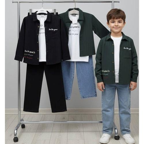 CMK KIDS 70570 Erkek Çocuk Gömlek 3 Lü Takım 5-12 Yaş