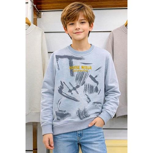 Furkan Kıds 3045 Erkek Çocuk Penye Mevsimlik Horse Wısua Nakışlı Sweat 9-12 Yaş