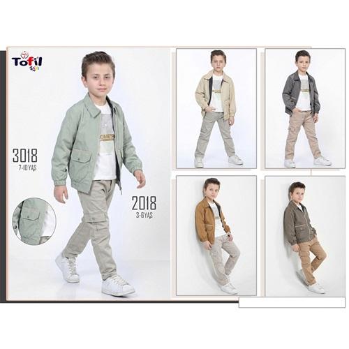 Tofil Kids 2018 Erkek Çocuk Mamory Kumaş Fermuarlı Kot Pantoln 3 Lü Takım 3-6 Yaş - 40981-Karışık Renk -3-6 YAŞ