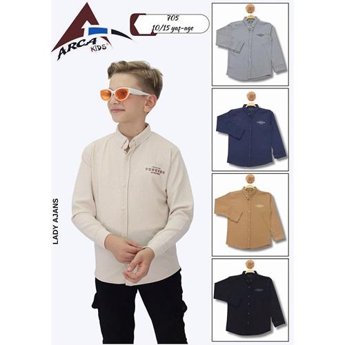 Arca Kids 705 Erkek Enjeksiyon Baskılı Uzun Kol Gömlek 10-15 Yaş