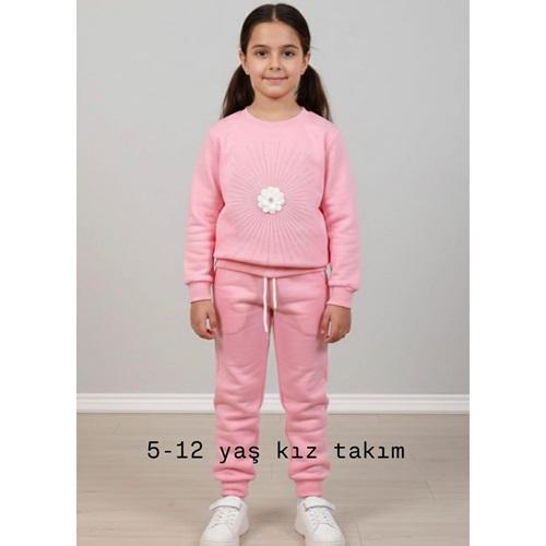 Bıcır Lıfe Kız Çocuk Taşlı Çicek Nakışlı Sıfır Yaka 2 Li Takım 9-12 Yaş