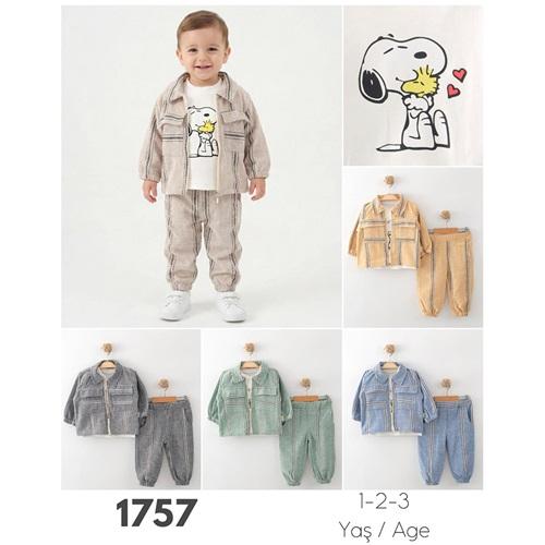 Tufitto 1757 Erkek Bebe Çizgili Gömlekli 3 Lü Takım 9-24 Ay