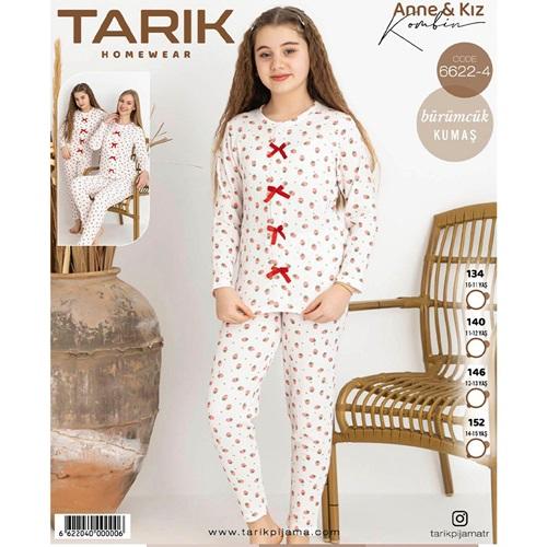 Tarık 6622-4 Kız Çocuk Bürümcük Kumaş Çilek Baskılı Pijama Takımı 11-15 Yaş - Karışık Renk - 11-15 YAŞ