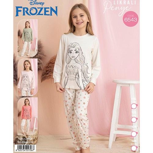 Frozen 6543 Kız Çocuk Penye Likralı Frozen Baskılı Pijama Takımı 7-11 Yaş - Karışık Renk - 7-11 YAŞ