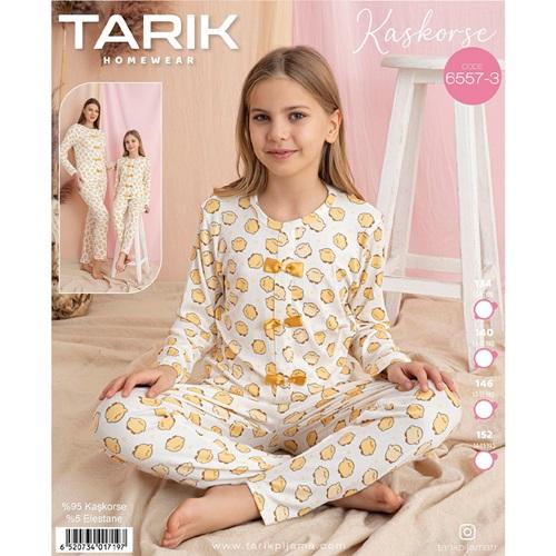 Tarık 6557-3 Kız Çocuk Kaşkorse Civciv Baskılı Pijama Takımı 11-15 Yaş - Karışık Renk - 11-15 YAŞ