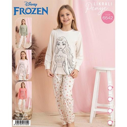 Frozen 6542 Kız Çocuk Penye Likralı Frozen Baskılı Pijama Takımı 3-6 Yaş - Karışık Renk - 3-6 YAŞ