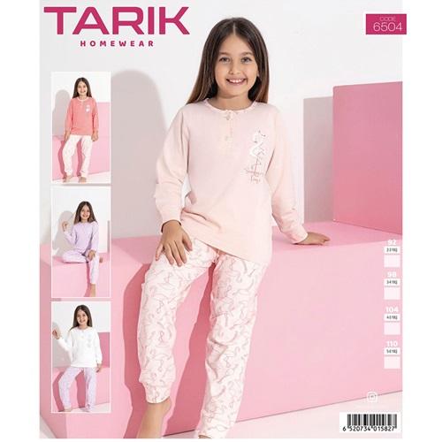 Tarık 6504 Kız Çocuk Penye Likralı Kuğu Baskılı Pijama Takımı 3-6 Yaş - Karışık Renk - 3-6 YAŞ