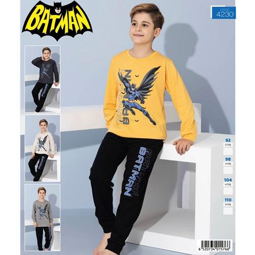 Batman 4230 Erkek Çocuk Penye Likralı Batman Baskılı Pijama Takımı 3-6 Yaş - Karışık Renk - 3-6 YAŞ