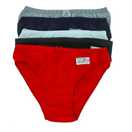 Seramony B-231 Bayan Penye Likralı Düz Bikini Külot - Kırmızı - L