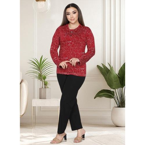 Elit Lıfe 119 Bayan Battal Penye Desenli Pijama Takımı 3XL-6XL - Karışık Renk - 3XL-4XL-5XL-6XL