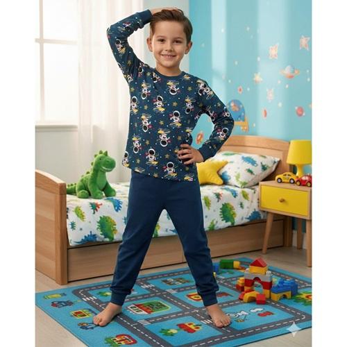 Kapi Kids 4926 Erkek Çocuk Penye Baskılı Pijama Takımı 7-11 Yaş - Karışık Renk - 7-11 YAŞ