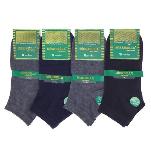 Miss Bella 2376 Erkek Bambu 200 İğne Dikişsiz Patik Çorap - 41482-Karışık Renk -ASORTİ