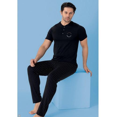 Tekten Fashion 7580 Erkek Penye Desenli Kısa Kol Pijama Takımı M-2XL - Karışık Renk - M-L-XL-2XL