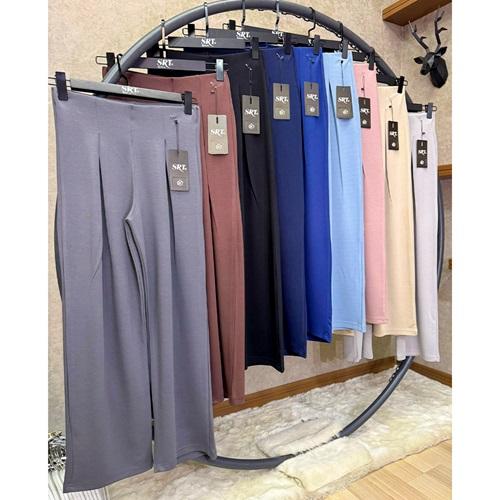 Srt M 2387 Bayan Modal Yüksel Bel Cırtlı Pileli Palazzo Eşofman Alt S-2XL