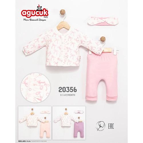 Agucuk Baby 20356 Kız Bebe Patiklisiz bandanalı Takım 0-3 Ay - 41570-Karışık Renk -0-3 AY