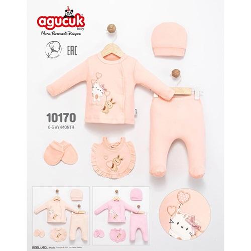 Agucuk Baby 10170 Kız Bebe Patikli Şapkalı Takım 0-3 Ay - 41571-Karışık Renk -0-3 AY