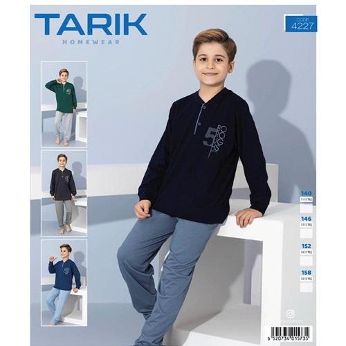 Tarık 4227 Erkek Çocuk Gaz 5 Baskılı Uzun Kol Pijama Takımı 11-15 Yaş