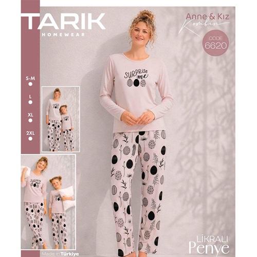 Tarık 6620 Bayan Penye Surprise Baskılı Uzun Kol Pijama Takımı S-2XL