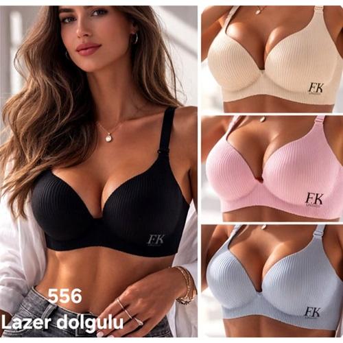 F.K 556 Bayan Lazer Kesim Balensiz Destekli Sütyen 80-90