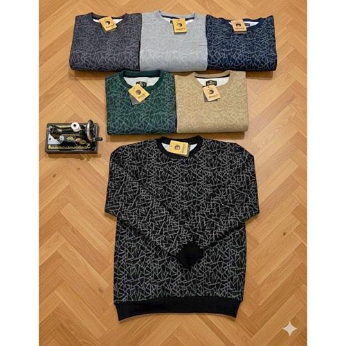 Strongx 00261 Erkek Jakarlı Üçgen Desenli Sıfır Yaka Sweat S-2XL - Karışık Renk - S-M-L-XL-2XL