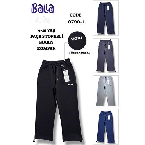 Bala 0790 Erkek Çocuk Kompak Penye Voıd Baskılı Yan Cepli Stoper Paça Eşofman Alt 9-12 Yaş - Karışık Renk - 9-12 YAŞ