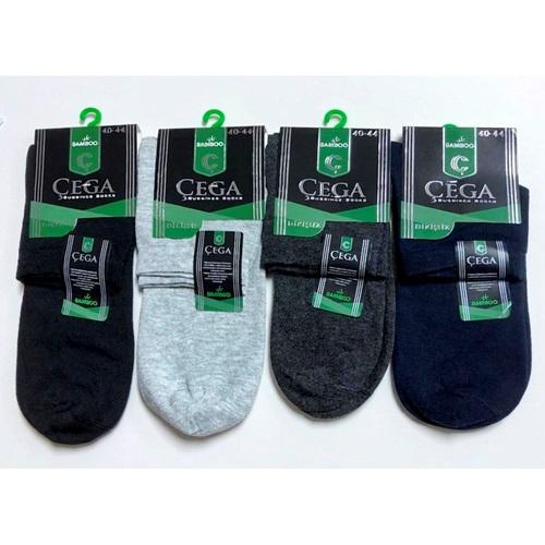 Çega 2012 Erkek Bambu Likralı Dikişsiz Orta Konç Patik Çorap