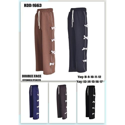 Yılmazcan 1673-2 Kız Çocuk Oysho Biyeli Taşlı Palazzo Eşofman Alt 13-17 Yaş